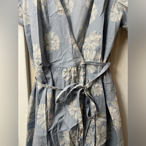 Madewell Blue Wrap Ruffled Sundress - Picture 3 of 5